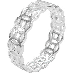 Nhẫn nữ bạc mắt xích đồng xu - Trang sức bạc ta truyền thống - Kèm hộp đựng (NN.K1.ADTS)