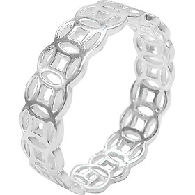 Nhẫn bạc nữ kim tiền trơn tài lộc - Trang sức bạc Panmila (NN.K2)