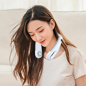 Portable Neck Cooling Fan 4000mAh 3 Speeds Rechargeable Wearable Air Conditioner Personal Fan Neckband Cooling Fan for Sports Indoor Home