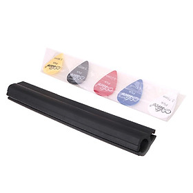 Microphone Music Stand Guitar Pick Holder with 5 Picks for Stage Performance