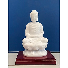 Tượng Phật Thích Ca chất liệu Composite  màu trắng cao 11 cm , quà tặng phong thủy cao cấp   TPTTC034 