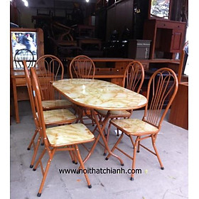 Mua Bộ bàn ăn mặt gỗ chân sơn - Nội thất Chi Anh