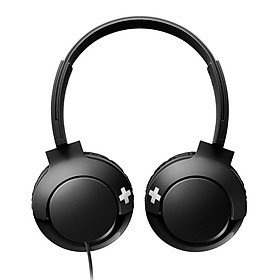 Philips (PHILIPS) wire headset subwoofer fashion flat Bass + SHL3075 (black)