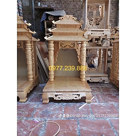Mua bàn thờ thần tài gỗ pơmu 48cm màu vàng nhạt