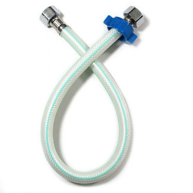 Dây cấp nước nhựa bọc bố dù chịu áp cao dài 60cm Eurolife EL-DCN60 (Trắng xanh)