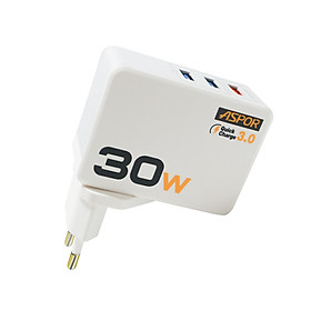 Mua Cốc sạc nhanh 30W 3 cổng USB  đèn Led báo điện  A858 - Hàng chính hãng