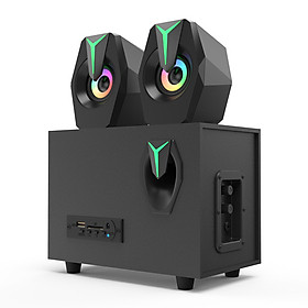 Mua Loa Bluetooth Gỗ 2.1 FT-K8BT Để Bàn Công Suất Lớn Dùng Cho Tivi Máy Vi Tính PC Laptop Thiết Kế Hiện Đại Có Đèn Led RGB