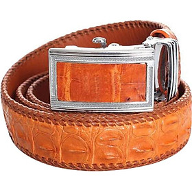 Thắt Lưng Nam Da Cá Sấu Đan Viền Huy Hoàng HT4218 (120 x 3.5 cm) - Vàng