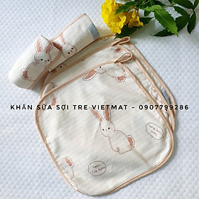 Combo 5 khăn sữa trẻ em Vietmat sợi tre mềm mịn, thoáng mát, kháng khuẩn và hút nước mạnh