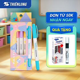Bút dạ quang màu Pastel Thiên Long Pazto HL-016 - Bút dạ quang rửa được - Không để lại vết khi Photocopy (5 cây)