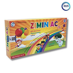 ZIMIN AC - Bổ sung kẽm, giúp nâng cao sức đề kháng, Tăng cường miễn dịch cho trẻ (Hộp 20 ống x 10ml)