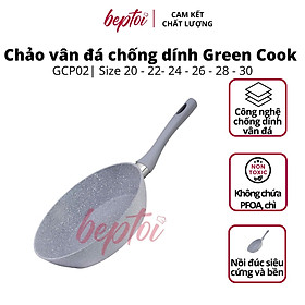 Chảo chống dính đáy từ vân đá Green cook, chảo chống dính bếp từ Green Cook GCP02