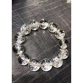 Vòng Tay Đá Thạch Anh Trắng Tuyết  16mm Nam Mệnh Kim Thủy Cung Sanh Tự Nhiên Mới Đẹp Lắm