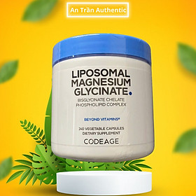 Viên Uống Codeage Liposomal Magnesium Glycinate, Nhập Khẩu Chính Ngạch Có Tem Phụ Tem, Tem Chống Hàng Giả