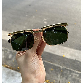 Kính râm Nam Mắt Kính Thủy Tinh Váng Dầu Gọng Titaium Mạ Vàng 14K/25 