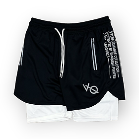 Quần 2 lớp nam tập gym DO GYM SHOP thun lỗ kim thoáng mát khi chơi thể thao QV2L11