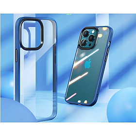 Ốp lưng cho iPhone 13 Pro Max hiệu Rock Guard Hybrid Glass Pc viền màu chống sốc - Hàng nhập khẩu