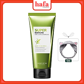 Sữa rửa mặt dịu nhẹ, dưỡng ẩm, thu nhỏ lỗ chân lông Some By Mi Super Matcha pore clean cleansing gel 100ml + Tặng Kèm 1 Băng Đô Tai Mèo ( MÀu Ngẫu Nhiên)