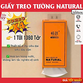 Mua  1 THÙNG 4 BỊCH   Giấy Vệ Sinh Treo Tường Nội Địa Trung Làm Từ Bột Gỗ Nguyên Sinh An Toàn Sức Khoẻ Siêu Tiện Lợi