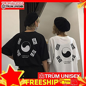 Áo Thun Unisex Áo Phông Áo cooton Nam nữ Bát Quái Âm Dương Hàn Quốc màu đen The Ngầu Style TNS77 aothununisex