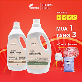 Premium Nước lau sàn hữu cơ cao cấp Bồ hòn và Tinh dầu thiên nhiên Ecocare - Diệt khuẩn, Đuổi muỗi, Chống trơn trượt - Cam sả - 4000ml - Cam sả - 1000ml