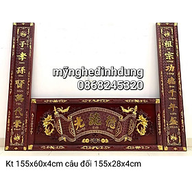 Mua Bộ cuốn thư hoành phi câu đối gỗ hương đỏ pu giả cổ dát vàng cao cấp