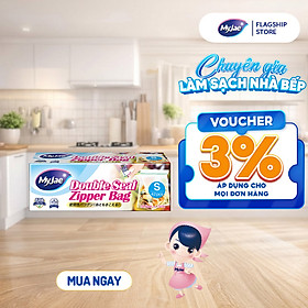 (Chọn Size) Túi Zip PE Trong Suốt 2 Đường Kéo MyJae, Túi Bọc Đồ Ăn, Rau Củ Bảo Quản Trong Tủ Lạnh