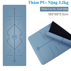 Thảm yoga định tuyến PU cao su thiên nhiên (tặng túi đựng+dây buộc)