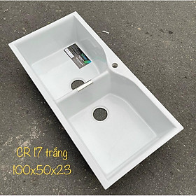 Mua Chậu rửa chén bát đá nung KT 100x50x23 ( Tặng kèm bộ xã )
