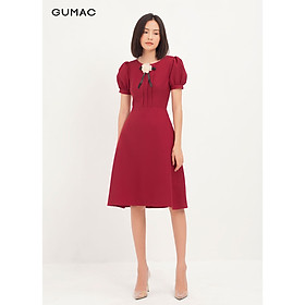 Đầm xếp ngực phụ kiện GUMAC DA1255