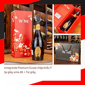 Hộp wine đỏ 1 chai Cornogrande Premium Cuvee Ý