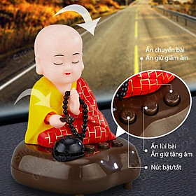 Mua Tượng phật tụng kinh cầu an để trên xe ô tô  phòng thờ  có 6 bài tụng kinh tiếng Trung  dùng pin sạc