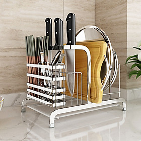 Kệ Dao, Thớt, Vung, Đũa 4 Trong 1 INOX 304 không gỉ
