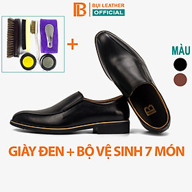 Giày lười da nam công sở Bụi Leather G110 - Da bò Nappa cao cấp - Bảo hành 12 tháng