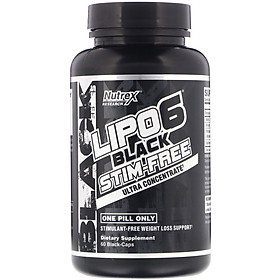 Viên giảm mỡ Lipo-6 Black UC Stim Free - Hỗ trợ giảm cân - 60 liều dùng
