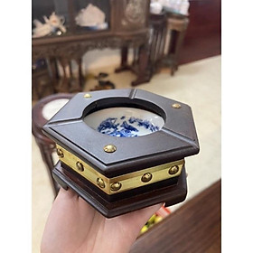 Mua Gạt tàn lòng sứ gỗ trắc cao cấp