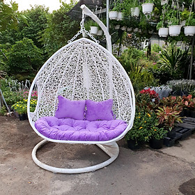 Ghế xích đu đôi - NAVICOM (Nệm màu tím)