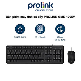 Mua Bộ bàn phím chuột có dây PROLiNK GMK-1005M Fullsize cao cấp  chống thấm nước  độ nhạy cao dành cho máy tính  Laptop - Hàng chính hãng