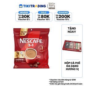 [ Tặng Hộp NESCAFÉ đa dạng hương vị] Cà phê Hòa tan NESCAFÉ VỊ NGUYÊN BẢN 46 gói Đậm Thơm Hoàn Hảo