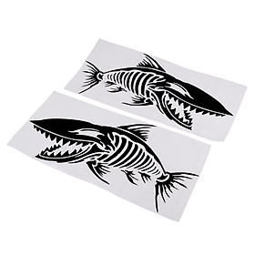 Pack 2 Waterproof Car Boat Kayak SUP Skeleton Fish Bone Decal Funny Stickers