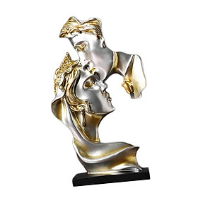 Romantic Couples Face Kissing Statue Decor Ornament Table Bedroom Gifts