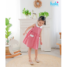 Váy bé gái sát nách cổ sen phối màu HK519, đầm bé gái, váy mùa hè cho bé gái, váy hè, đầm thiết kế cho bé 10-27kg
