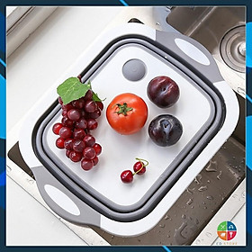 Mua Chậu gấp gọn thông minh 3 cỡ size to kiêm thớt và rổ đựng đa năng - Đồ dùng  dụng cụ nhà bếp