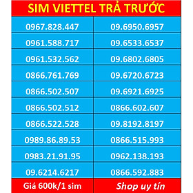 Sim số đẹp Viettel - hàng chính hãng - Đăng kí chính chủ