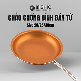 Chảo Chống Dính Đáy Từ Mishio (Size 20, 25, 30cm) MK430 MK431 MK432 - Chống Dính Gốm Cao Cấp, An Toàn Sức Khỏe, Dùng Cho Mọi Loại Bếp - hàng chính hãng