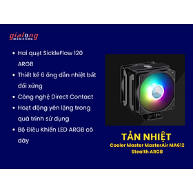 Mua Tản nhieetjj Cooler Master MasterAir MA612 Stealth ARGB - Hàng chính hãng