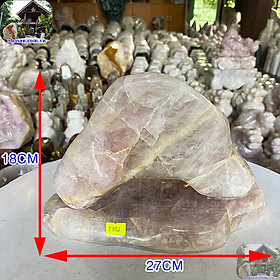 Trụ đá thạch anh hồng tự nhiên giúp tịnh hóa âm khí, trấn hưng tài lộc, sự nghiệp hanh thông, công danh thăng tiến 3.4kg -18*27 (cm) T552