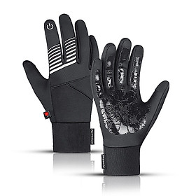 Kyncilor Cycling Gloves Waterproof Touchscreen Gloves Winter Warm Gloves Windproof Anti-slip Sports Thermal Gloves