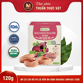 Mì Rau Củ Củ Cải Đỏ Và Củ Dền Ăn Dặm Organic Anpaso Cho Bé Từ 6 Tháng Tuổi 120g/ 300g - Bổ Sung Chất Xơ, Giàu Sắt và Các Vitamin C, Nhóm B, A, Cải Thiện Hệ Tiêu Hóa, Tốt Cho Sức Khỏe Của Bé