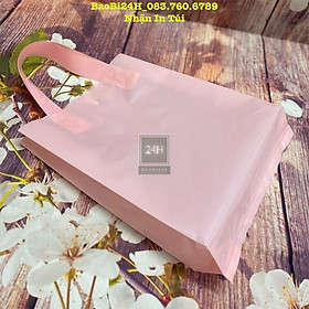 0,5KG - 1KG Túi Nilong Pe dẻo ép quai, túi Pe hồng pastel loại bóng dẻo dai, quai sách bền và chắc chắn